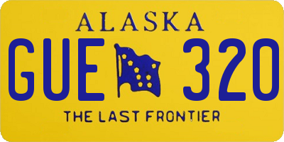 AK license plate GUE320