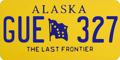 AK license plate GUE327