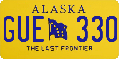 AK license plate GUE330