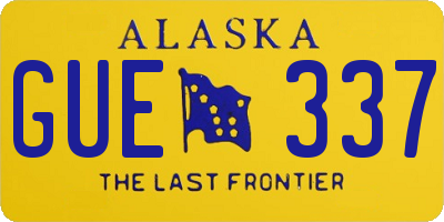 AK license plate GUE337