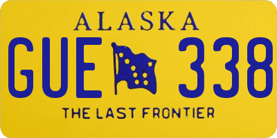 AK license plate GUE338