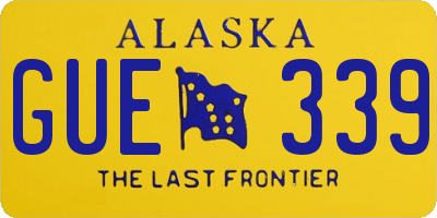 AK license plate GUE339