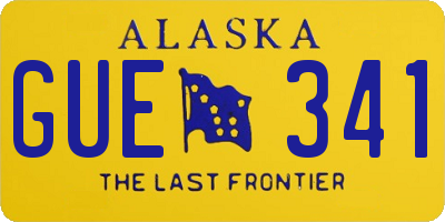 AK license plate GUE341