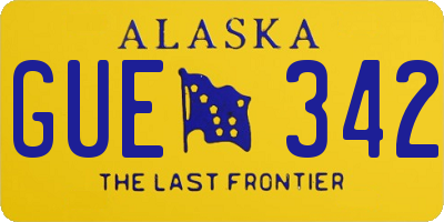 AK license plate GUE342