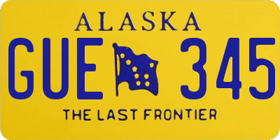 AK license plate GUE345