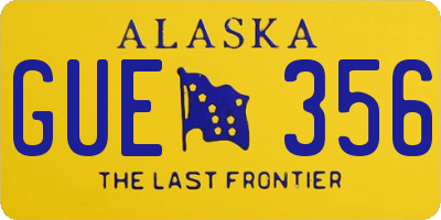 AK license plate GUE356