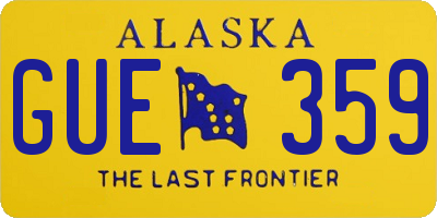 AK license plate GUE359