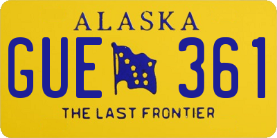 AK license plate GUE361