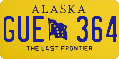 AK license plate GUE364