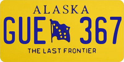 AK license plate GUE367