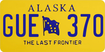 AK license plate GUE370