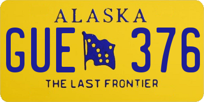 AK license plate GUE376