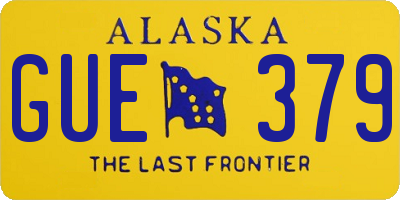 AK license plate GUE379
