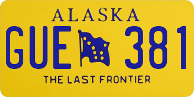 AK license plate GUE381