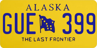 AK license plate GUE399