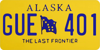 AK license plate GUE401