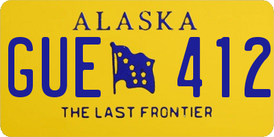 AK license plate GUE412