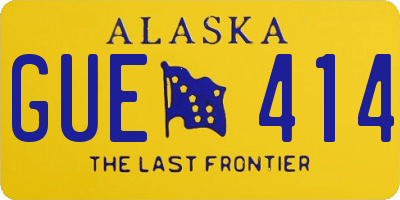 AK license plate GUE414