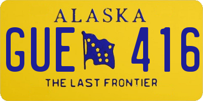 AK license plate GUE416