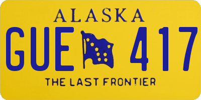 AK license plate GUE417