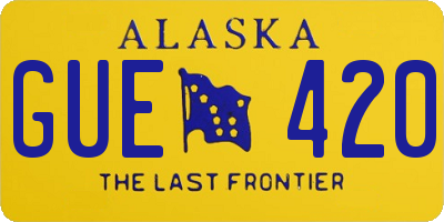 AK license plate GUE420