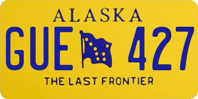 AK license plate GUE427