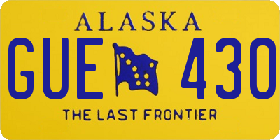 AK license plate GUE430