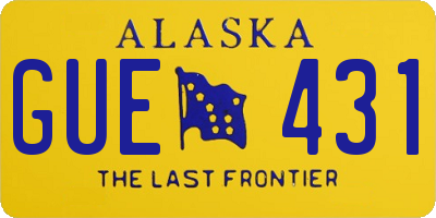 AK license plate GUE431