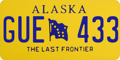 AK license plate GUE433