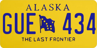 AK license plate GUE434