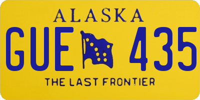 AK license plate GUE435
