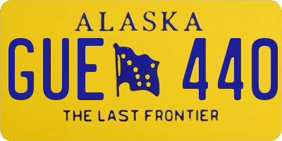 AK license plate GUE440