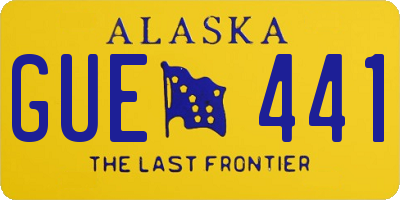 AK license plate GUE441