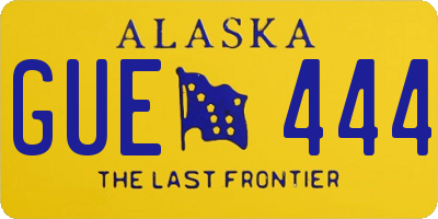 AK license plate GUE444