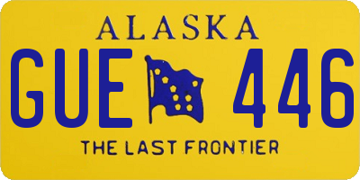 AK license plate GUE446