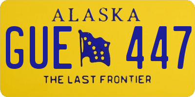 AK license plate GUE447