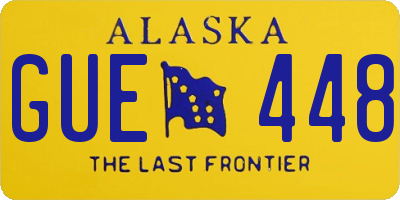 AK license plate GUE448