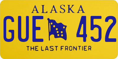 AK license plate GUE452