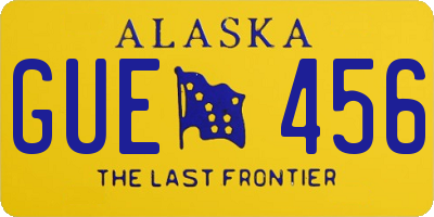 AK license plate GUE456