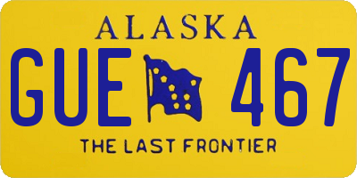 AK license plate GUE467