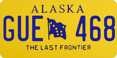 AK license plate GUE468