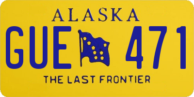 AK license plate GUE471