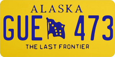 AK license plate GUE473