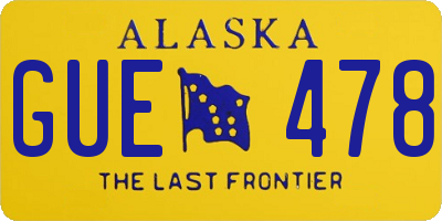 AK license plate GUE478