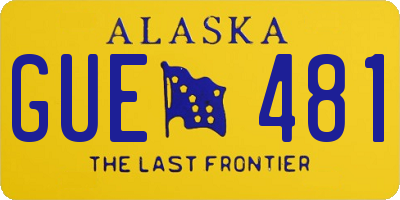 AK license plate GUE481