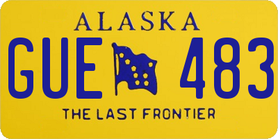 AK license plate GUE483