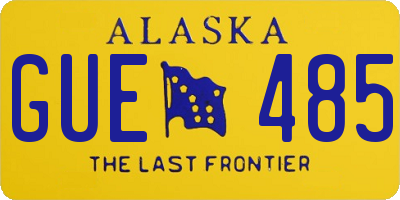 AK license plate GUE485