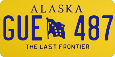 AK license plate GUE487