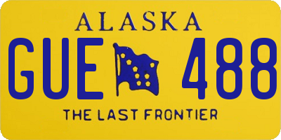 AK license plate GUE488