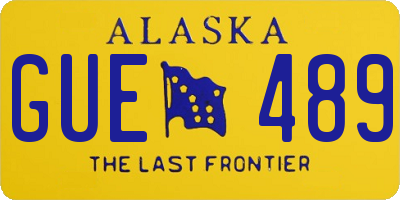 AK license plate GUE489